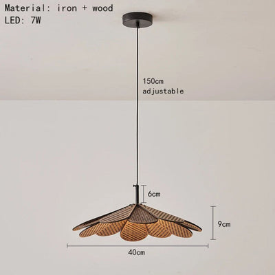 Suspension Design en Bois Fleur avec Pétales Chiba