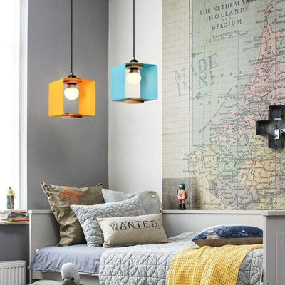 Suspension Design en Métal Cube Style Loft - Lumiine
