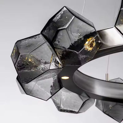 Suspension Design en Verre Style Pierres Semi-Précieuses Nemy