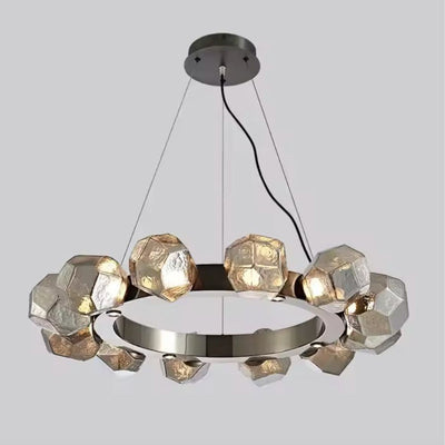 Suspension Design en Verre Style Pierres Semi-Précieuses Nemy