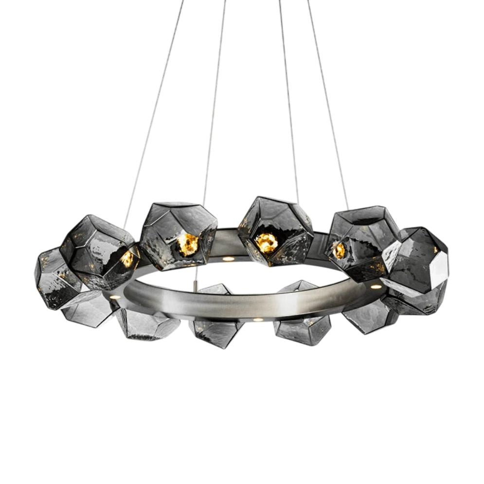 Suspension Design en Verre Style Pierres Semi-Précieuses Nemy - Lumiine