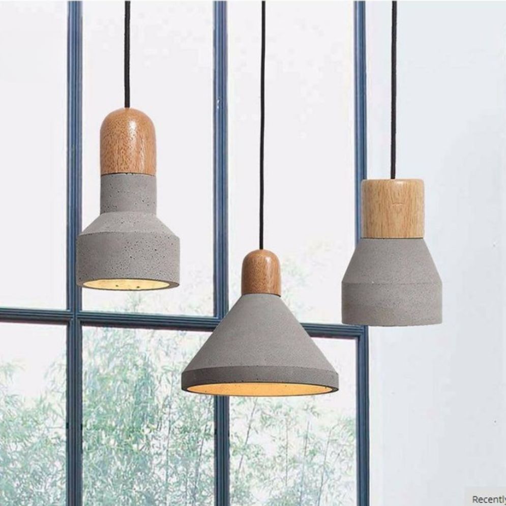 Suspension Design LED avec Abat-jour en Ciment - Lumiine