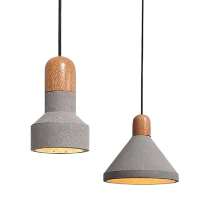 Suspension Design LED avec Abat-jour en Ciment - Lumiine