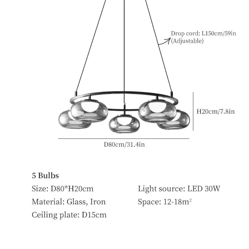 Suspension Design Led de Luxe en Verre