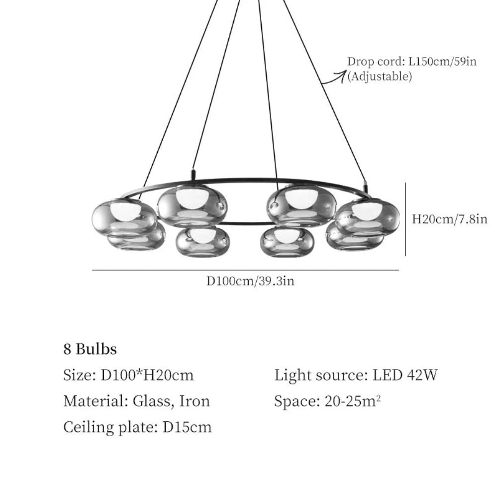 Suspension Design Led de Luxe en Verre