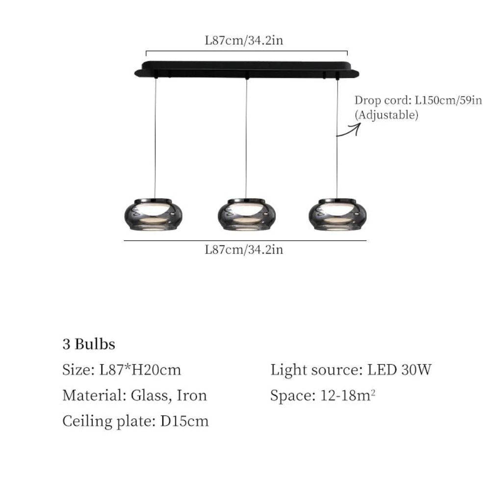 Suspension Design Led de Luxe en Verre