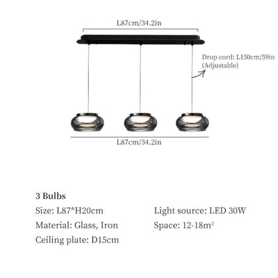 Suspension Design Led de Luxe en Verre