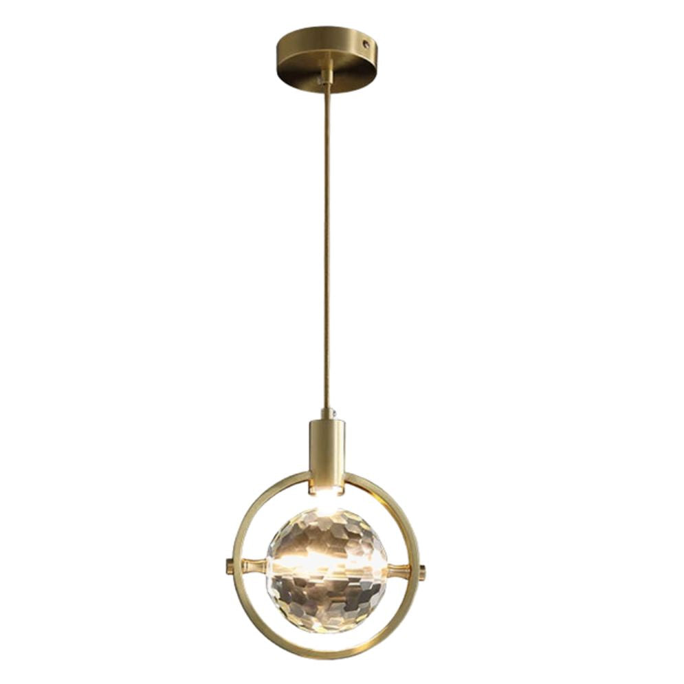 Suspension Design Led Dorée en Verre Cristal Luxury - Lumiine