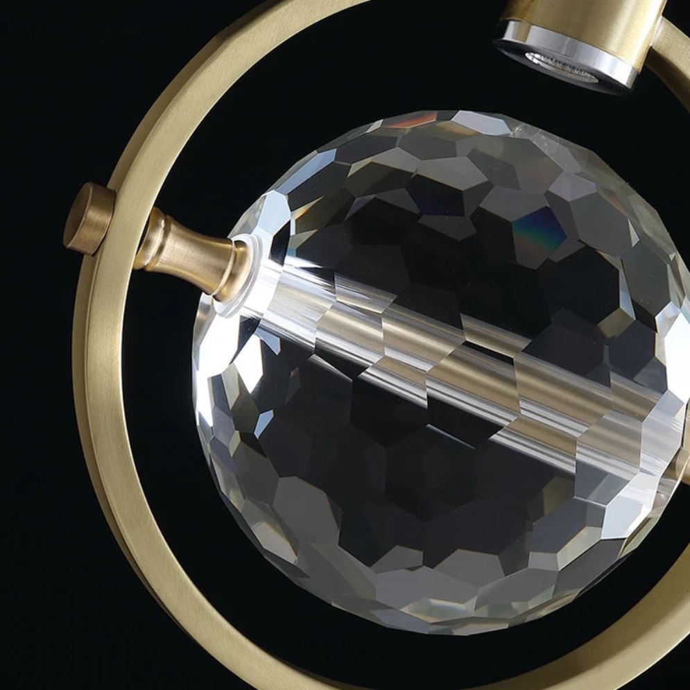 Suspension Design Led Dorée en Verre Cristal Luxury - Lumiine