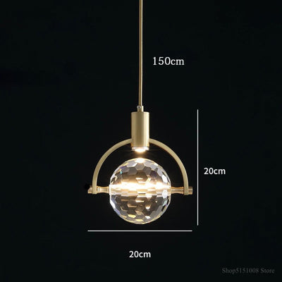 Suspension Design Led Dorée en Verre Cristal Luxury - Lumiine