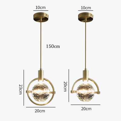 Suspension Design Led Dorée en Verre Cristal Luxury