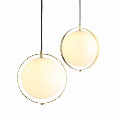 Suspension Design Led Dorée avec Cercle en Métal Shadow - Lumiine