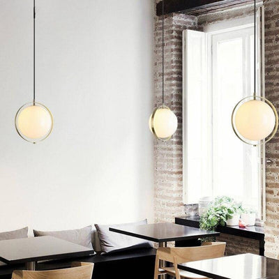 Suspension Design Led Dorée avec Cercle en Métal Shadow - Lumiine