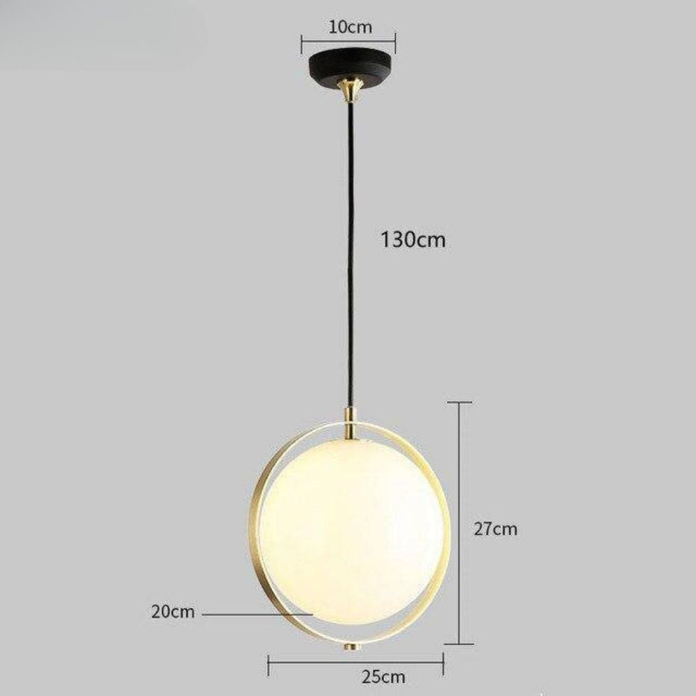 Suspension Design Led Dorée avec Cercle en Métal Shadow - Lumiine
