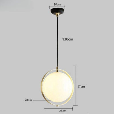 Suspension Design Led Dorée avec Cercle en Métal Shadow - Lumiine