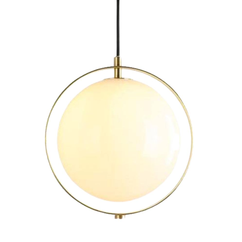 Suspension Design Led Dorée avec Cercle en Métal Shadow - Lumiine