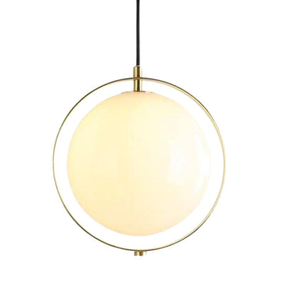 Suspension Design Led Dorée avec Cercle en Métal Shadow - Lumiine