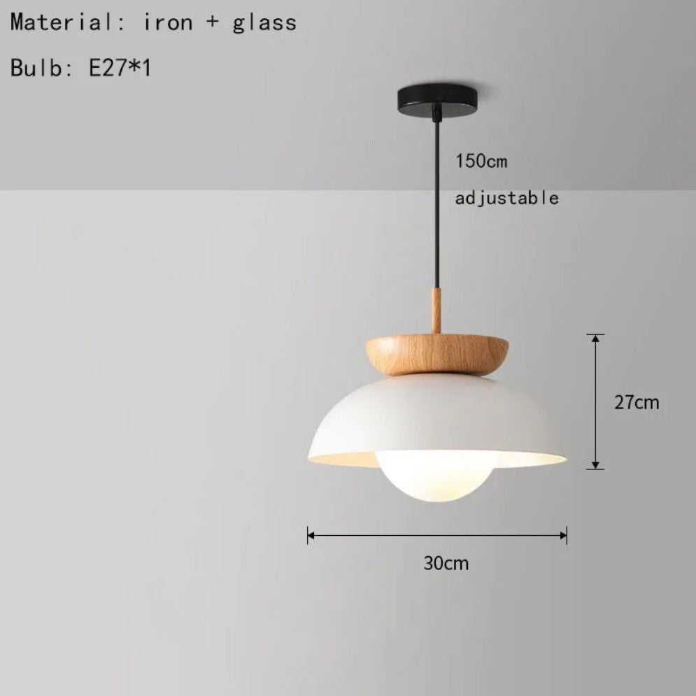 Suspension Design LED en Bois et Métal - Lumiine