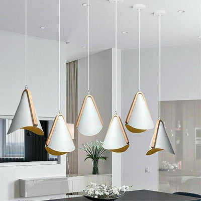 Suspension Design LED en Bois et Métal Moderna