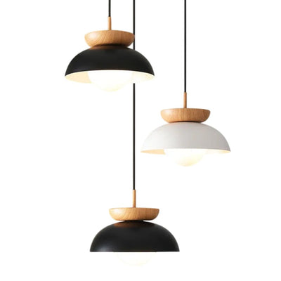 Suspension Design LED en Bois et Métal - Lumiine