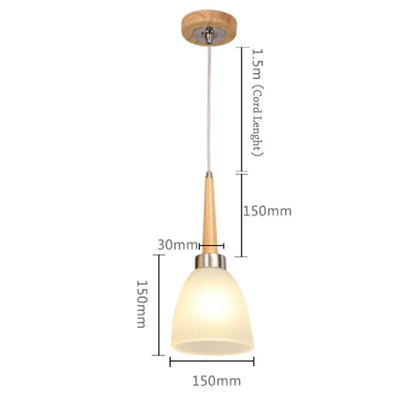 Suspension Design LED en Bois et Verre - Lumiine