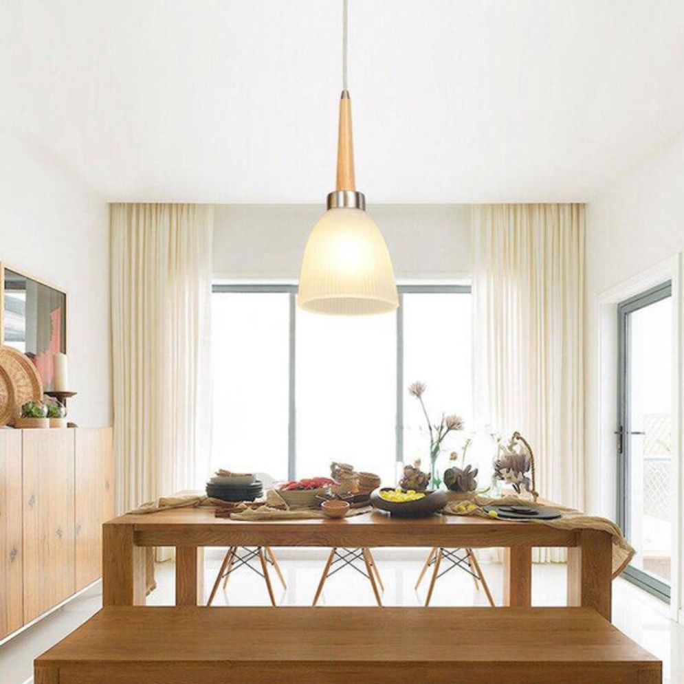 Suspension Design LED en Bois et Verre - Lumiine