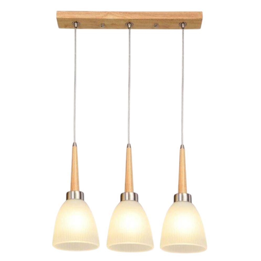 Suspension Design LED en Bois et Verre - Lumiine