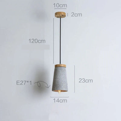 Suspension Design Led en Ciment et Bois Nordic - Lumiine