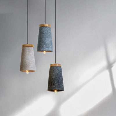 Suspension Design Led en Ciment et Bois Nordic - Lumiine