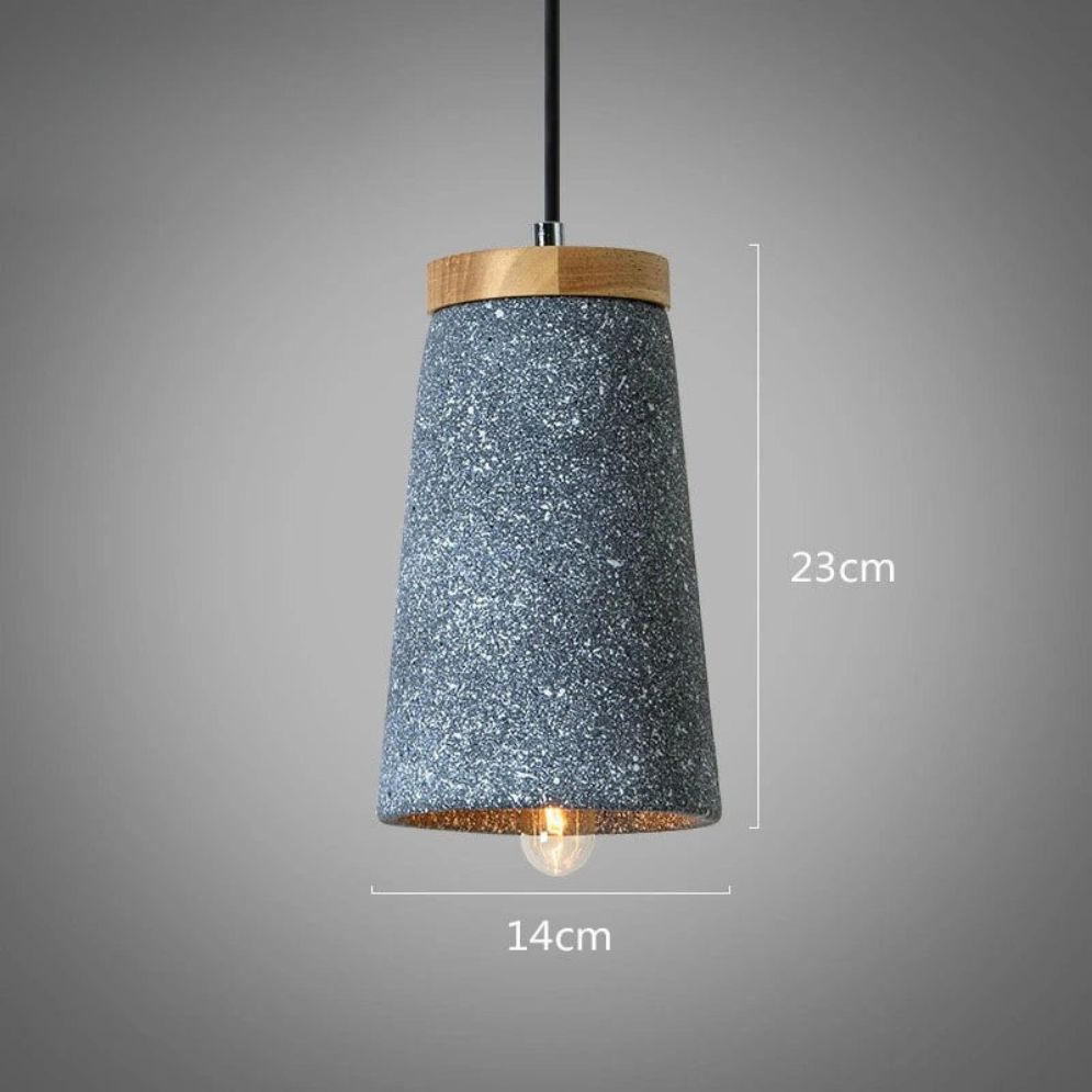 Suspension Design Led en Ciment et Bois Nordic - Lumiine