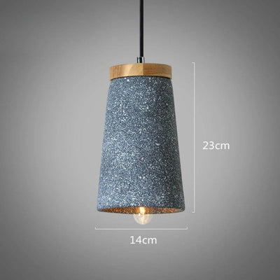 Suspension Design Led en Ciment et Bois Nordic - Lumiine
