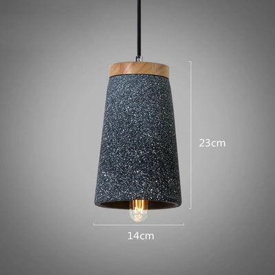 Suspension Design Led en Ciment et Bois Nordic - Lumiinev