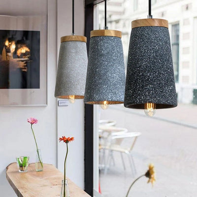 Suspension Design Led en Ciment et Bois Nordic