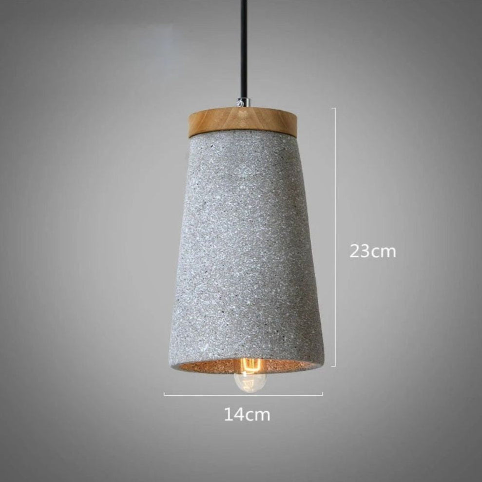 Suspension Design Led en Ciment et Bois Nordic - Lumiine