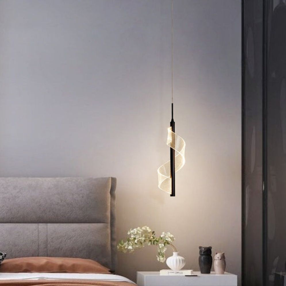 Suspension Design LED Métallique Ondulé - Lumiine