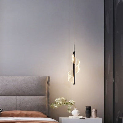Suspension Design LED Métallique Ondulé - Lumiine
