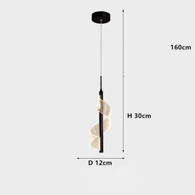 Suspension Design LED Métallique Ondulé - Lumiine