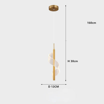 Suspension Design LED Métallique Ondulé - Lumiine
