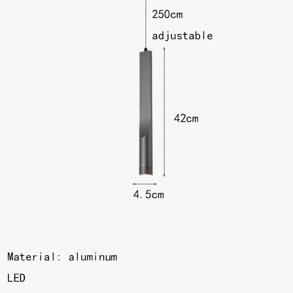 Suspension Design Led Tube Lumineux Doré ou Noir Amias - Lumiine
