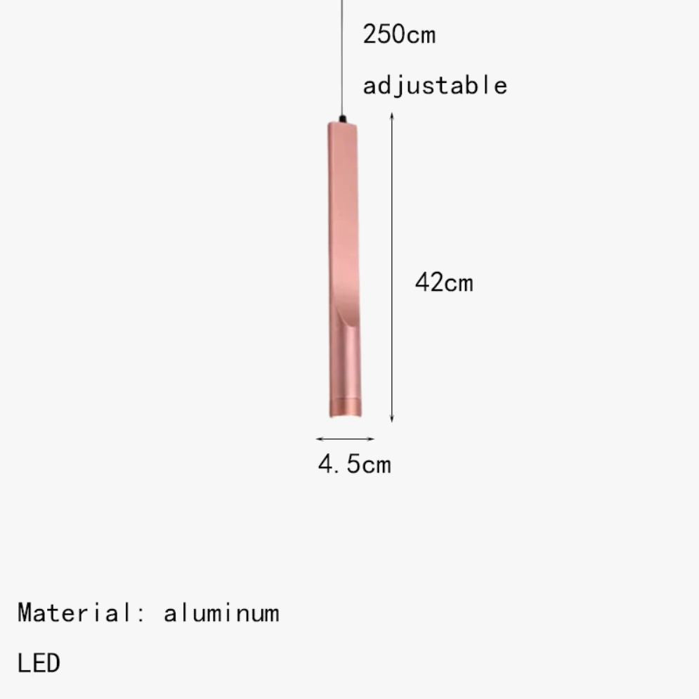 Suspension Design Led Tube Lumineux Doré ou Noir Amias - Lumiine
 