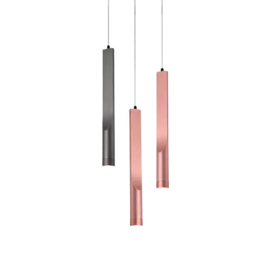 Suspension Design Led Tube Lumineux Doré ou Noir Amias - Lumiine

