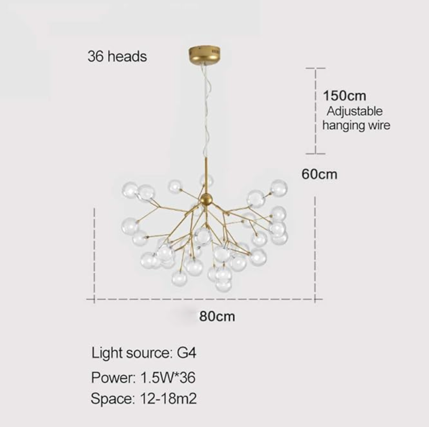 Suspension Design Moderne Led Arbre Doré Home - Lumiine