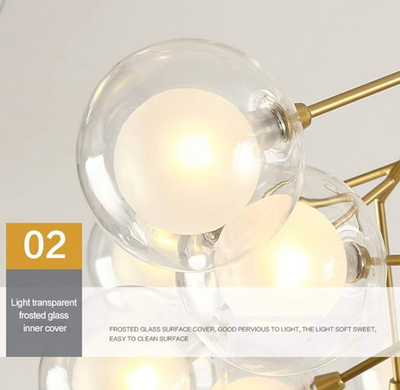 Suspension Design Moderne Led Arbre Doré Home - Lumiine