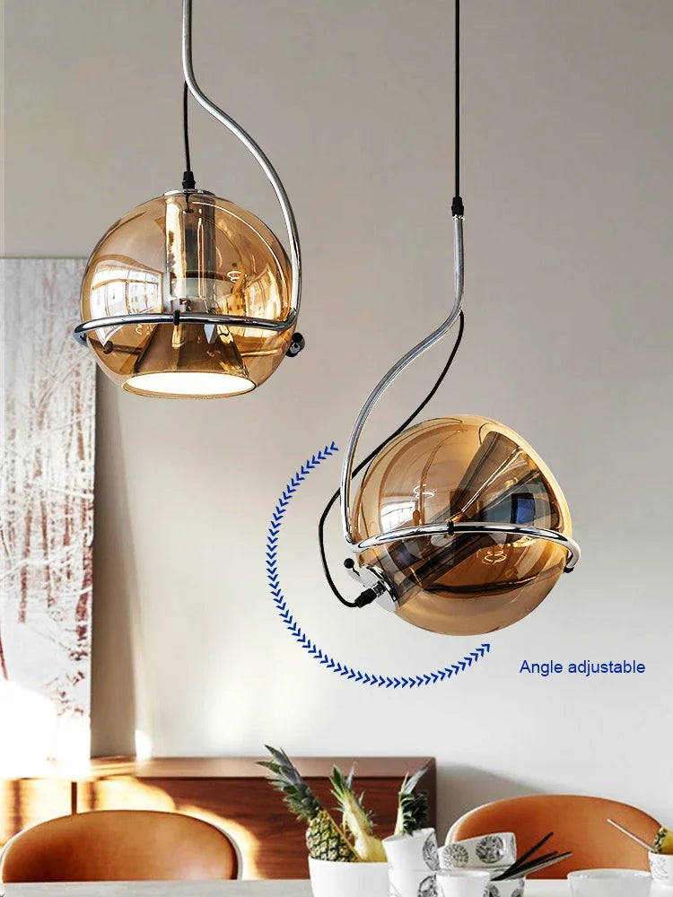 Suspension en Verre Chromé Nordic Globe