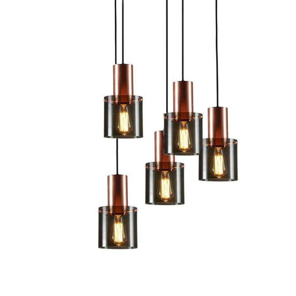 Suspension en Verre Cylindrique Fumé Colorée Novelty - Lumiine