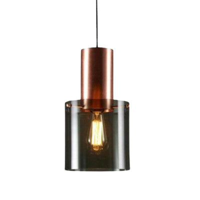 Suspension en Verre Cylindrique Fumé Colorée Novelty - Lumiine