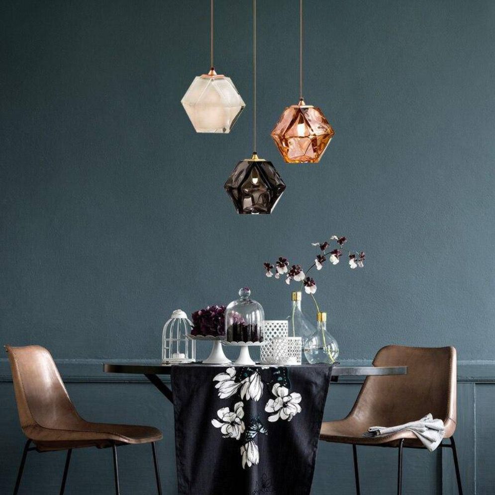 Suspension en Verre Diamant LED Nordique Moderne - Lumiine