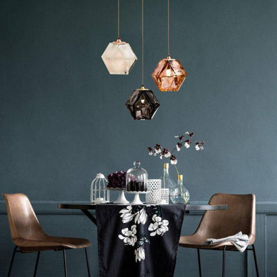 Suspension en Verre Diamant LED Nordique Moderne - Lumiine