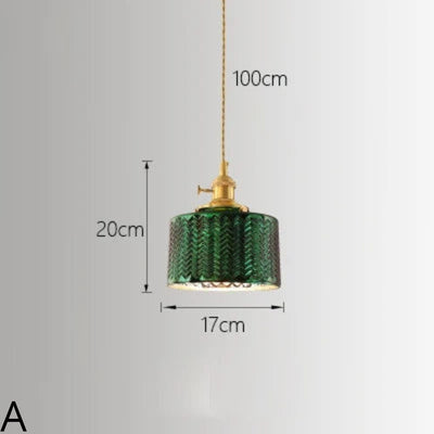 Suspension en Verre Vert Scandinave - Lumiine