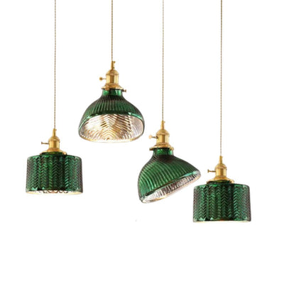 Suspension en Verre Vert Scandinave - Lumiine